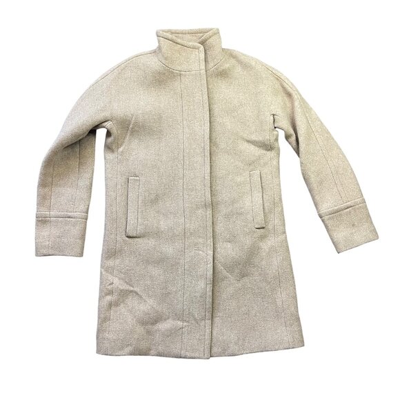 J. Crew Stadium Cloth City Coat Women's 6 TALL Wool Blend Nello Gori Funnel-Neck - Picture 1 of 15
